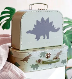 A Little Lovely Company Kuffertsæt - 2 stk - 29x25,5 cm - Dinosa