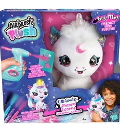 Airbrush Plush Bamse m. Lys - 27 cm - Kosmisk Enhjørning