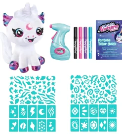 Airbrush Plush Bamse m. Lys - 27 cm - Kosmisk Enhjørning