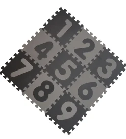 BabyDan Legegulv - 90x90 - Lysegrå/Mørkegrå m. Tal