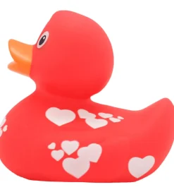 Badeand - Rød And m. Hvide Hjerter