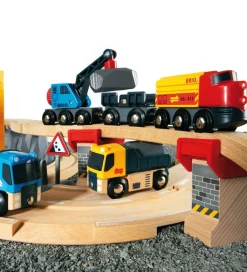 BRIO Tog- Og Vejbane Lodsesæt - 32 dele - Grå/Træ 33210