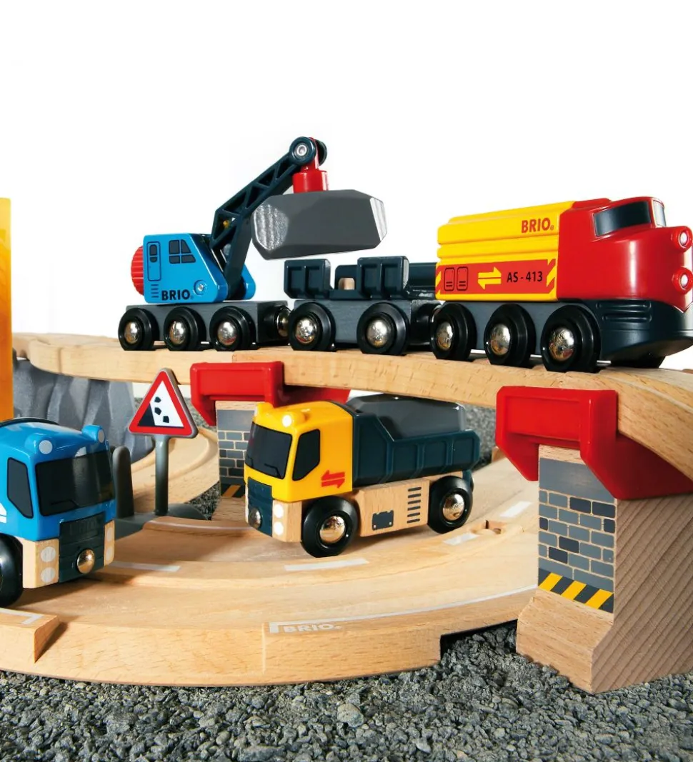 BRIO Tog- Og Vejbane Lodsesæt - 32 dele - Grå/Træ 33210