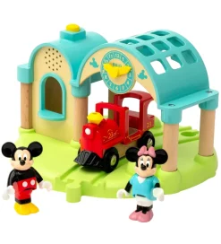 BRIO Togstation m. Mickey Mouse - 4 Dele - Lydoptager 32270