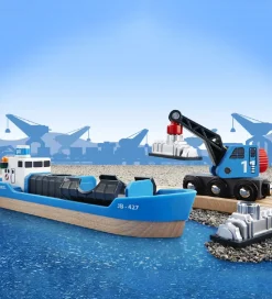 BRIO World Fragtskib og Kran - Blå 33534