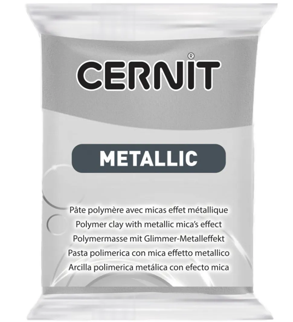 Cernit Polymer Ler - Metallic - Sølv