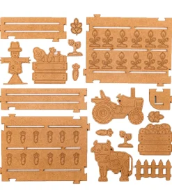 Crateit Kreasæt - Bondegården - Træ - Markerne Høstes - 27 Dele