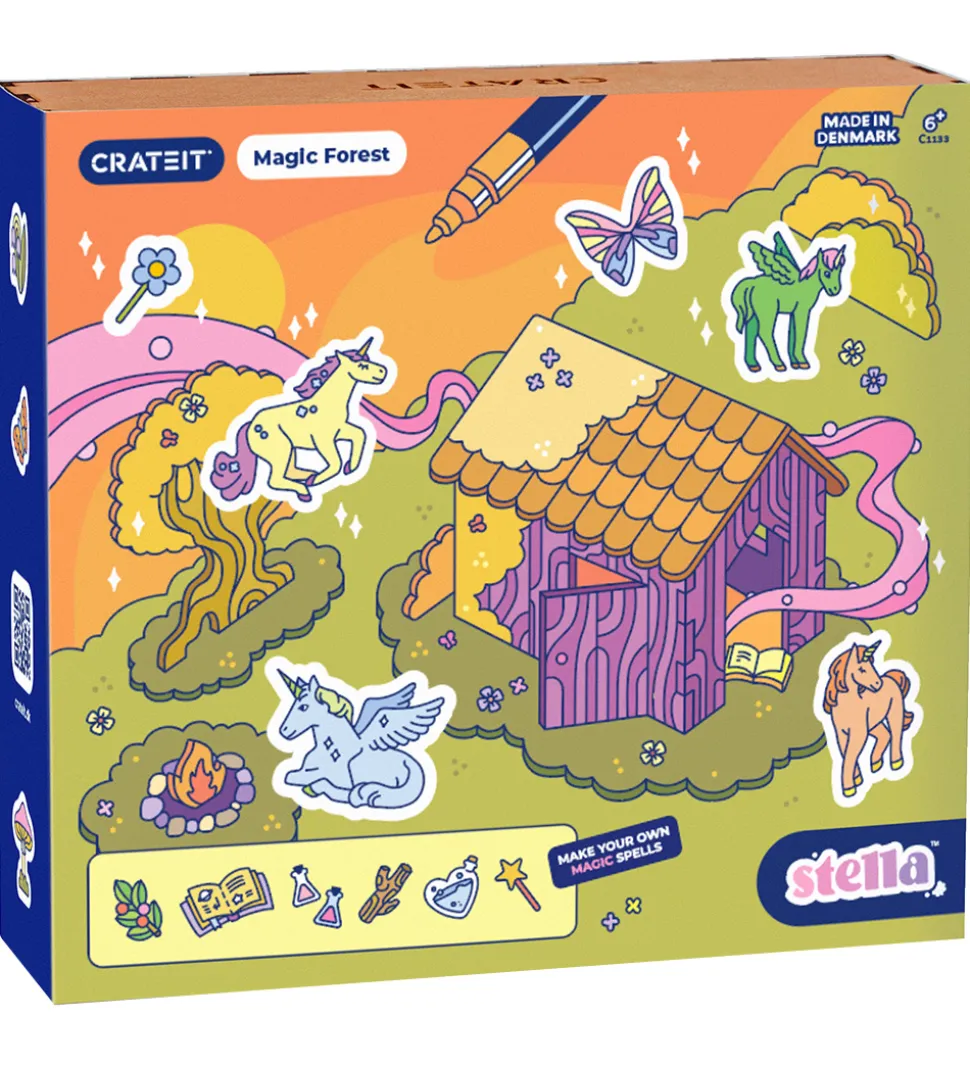 Crateit Kreasæt - Træ - Enhjørning - Magisk Skov