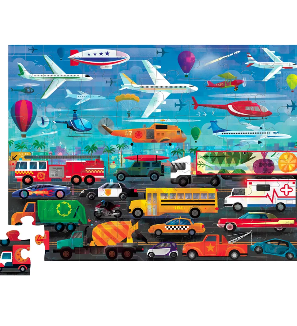 Crocodile Creek Puslespil - 48 Brikker - Things That Go