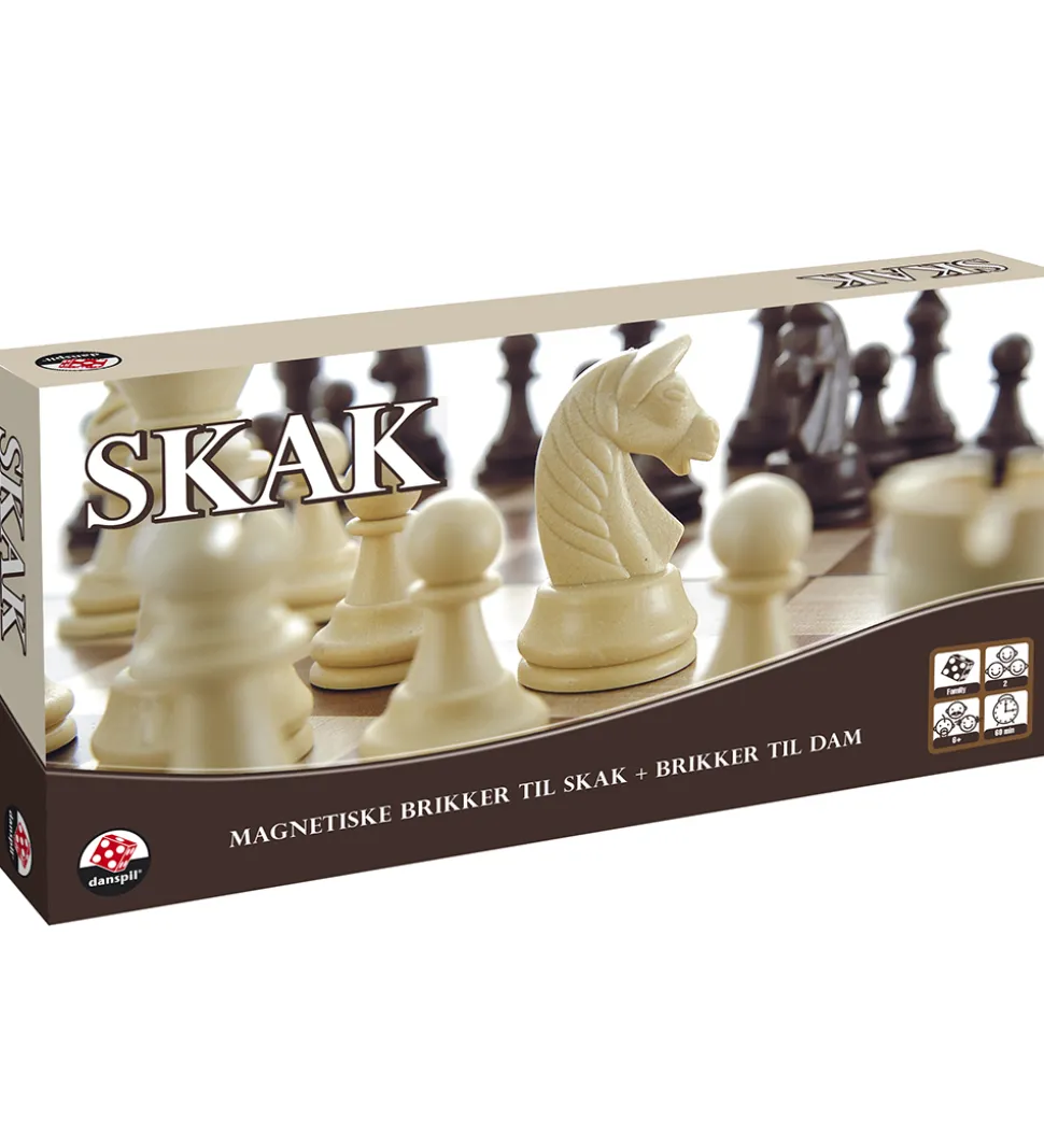 Danspil Brætspil - Skak/Dam - Magnetiske Brikker