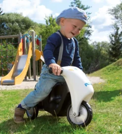 Dantoy Politi Scooter m. Gummihjul - Sort/Hvid