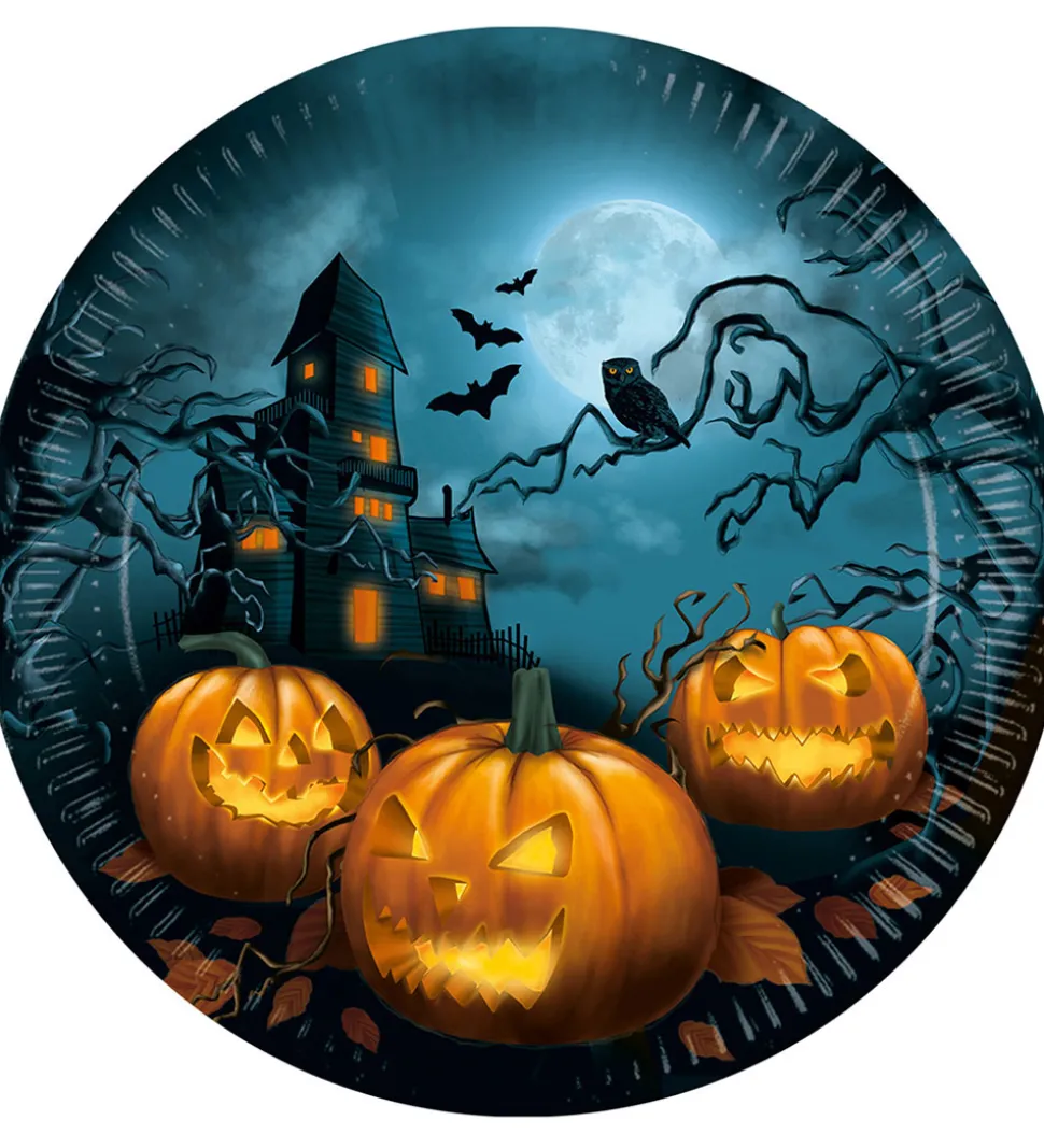 Decorata Party Paptallerkner - 8-pak - 23 cm - Halloween