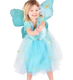 Den Goda Fen Udklædning - Fekjole m. Vinger/Tryllestav - Turkis