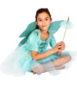 Den Goda Fen Udklædning - Fekjole m. Vinger/Tryllestav - Turkis