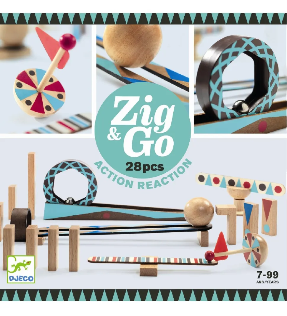 Djeco Kuglebane - 28 dele - Zig & Go - Træ