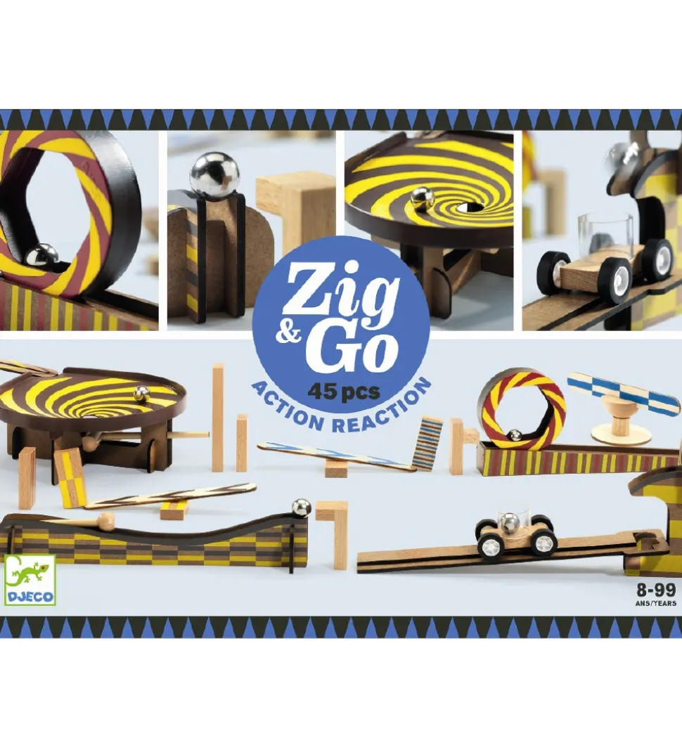 Djeco Kuglebane - 45 dele - Zig & Go - Træ