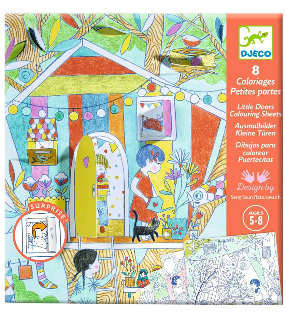 Djeco Maleark m. Små Døre - Les Cabanes De Nina