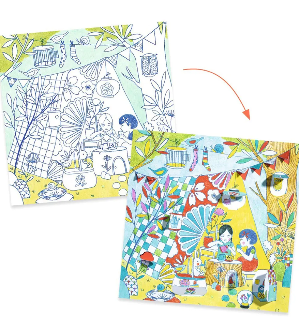 Djeco Maleark m. Små Døre - Les Cabanes De Nina