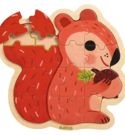 Djeco Puslespil - 16 Brikker - Træ - Egern