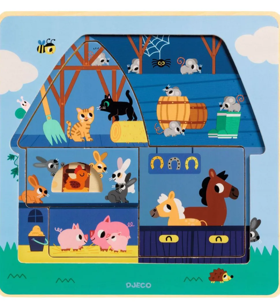 Djeco Puslespil - 3-lag - Hos Moo