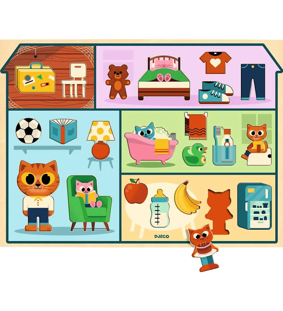 Djeco Puslespil - Puzzlo House - 22 Brikker