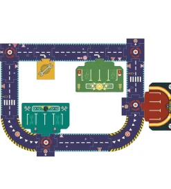 Djeco Vejpuslespil - 24 Brikker - Crazy Motors