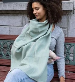 Doomoo Ammetæppe m. Bidering - Musselin - 100x85 cm - Grøn