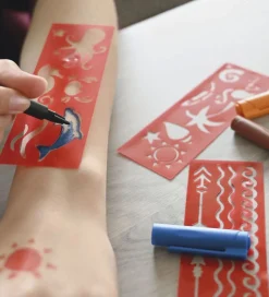 Eberhard Faber Tattoo Tusch m. Skabeloner - One-Liner - 4 Farver