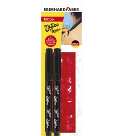 Eberhard Faber Tattoo Tusch m. Skabeloner - 2 stk - Sort