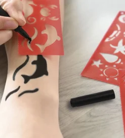 Eberhard Faber Tattoo Tusch m. Skabeloner - 2 stk - Sort