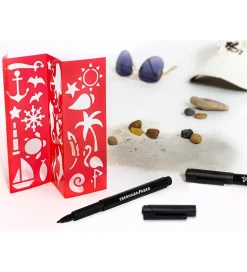 Eberhard Faber Tattoo Tusch m. Skabeloner - 2 stk - Sort