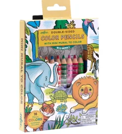 Eeboo Farveblyanter - 8 Stk. - Vilde Dyr m. Tegning