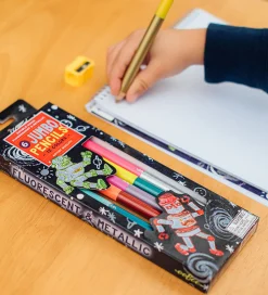 Eeboo Farveblyanter m. Blyantspidser - Jumbo - 6 Stk. - Robot