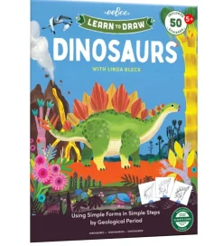 Eeboo Malebog - Lær At Tegne - Dinosaurer