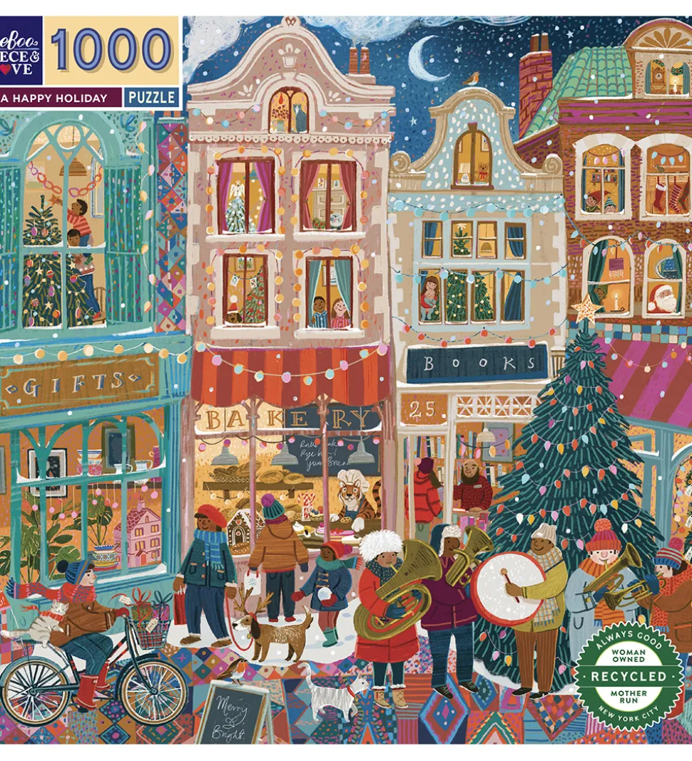 Eeboo Puslespil - 1000 Brikker - 58,4x58,4 cm - A Happy Holiday