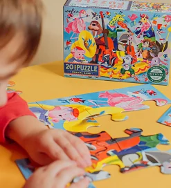 Eeboo Puslespil - 20 Brikker - 28x38 cm - Bandet Spiller