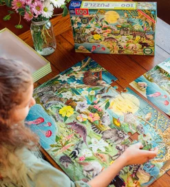 Eeboo Puslespil - 100 brikker - Selvlysende Nattedyr