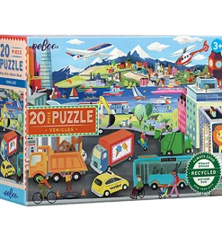 Eeboo Puslespil - 20 Brikker - 28x38 cm - Transportmidler
