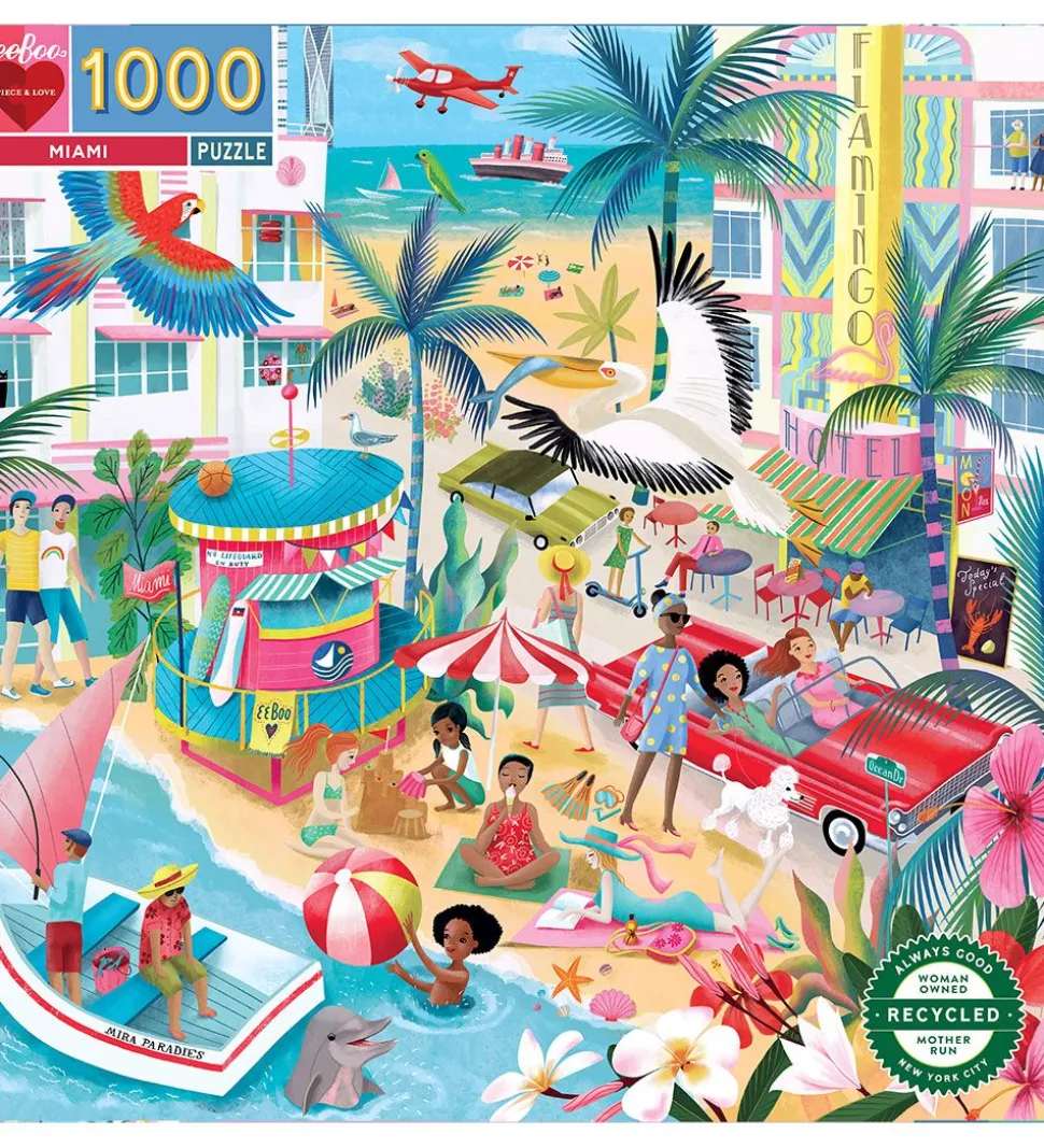 Eeboo Puslespil - 1000 Brikker - Miami