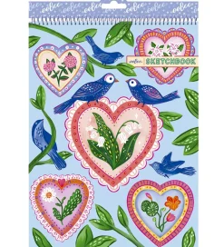 Eeboo Skitseblok - Hjerter og Fugle