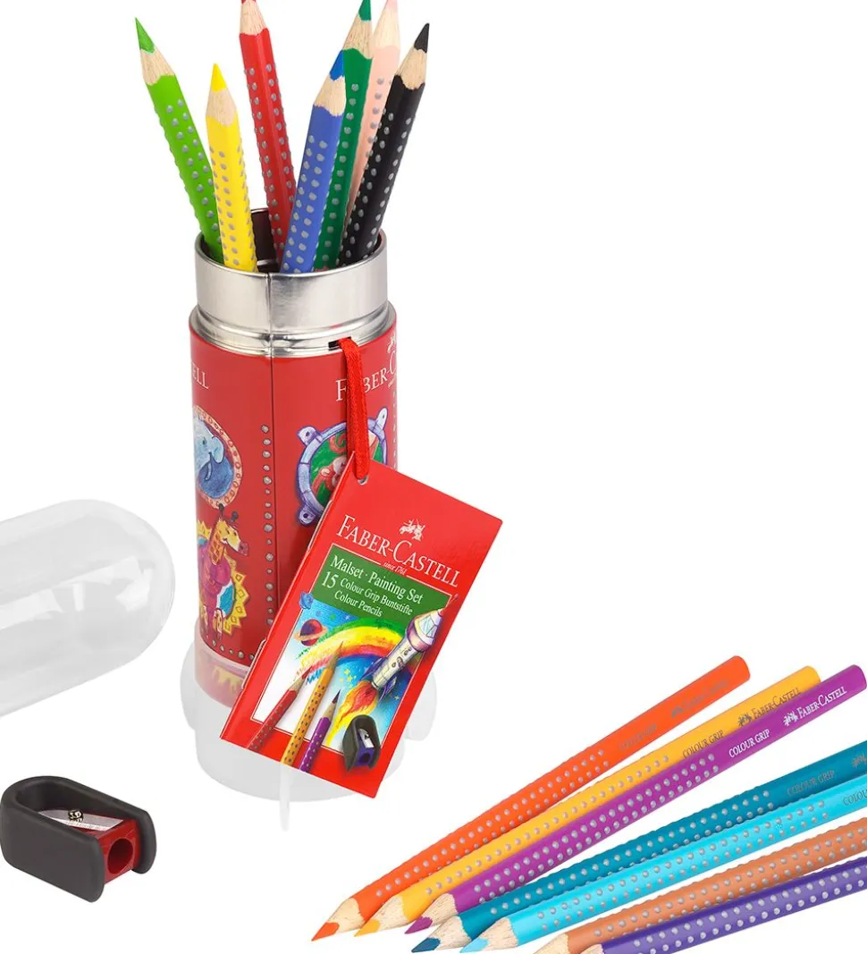 Faber-Castell Farveblyanter m. Blyantspidser - 15 stk - Multi