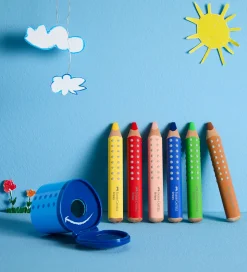 Faber-Castell Farveblyanter - XXL Jumbo Grip + Spidser - 6 stk.