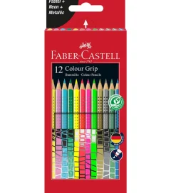 Faber-Castell Farveblyanter - Grip - 12 stk - Pastel/Neon/Metall