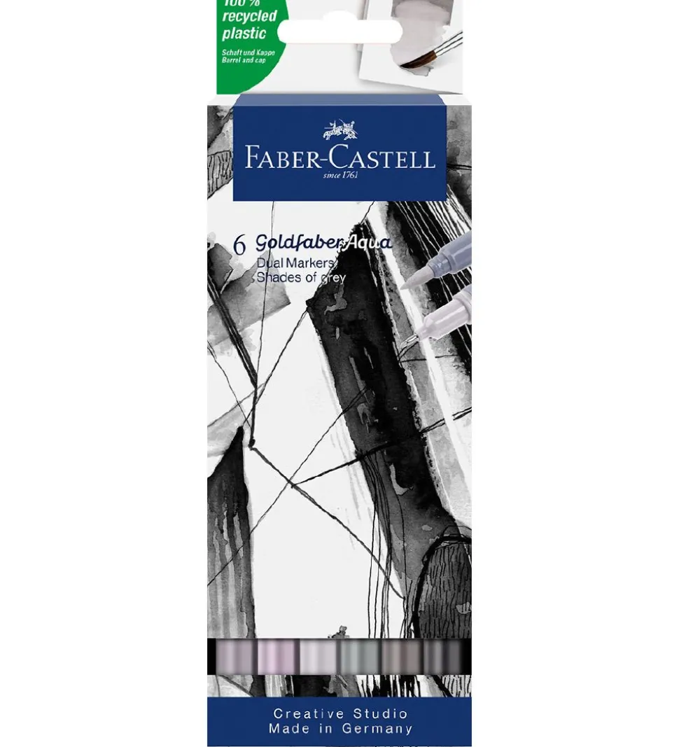 Faber-Castell Tuscher - 6 stk. - Grå