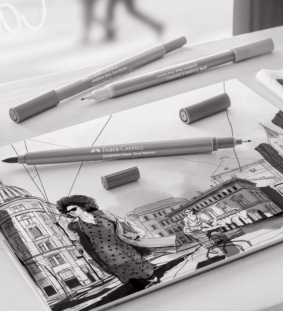 Faber-Castell Tuscher - 6 stk. - Grå