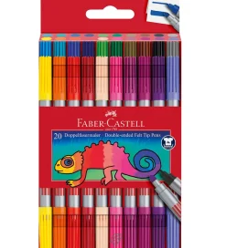 Faber-Castell Tuscher - Dobbelt Tyk/Tynd - 20 stk - Multifarvet