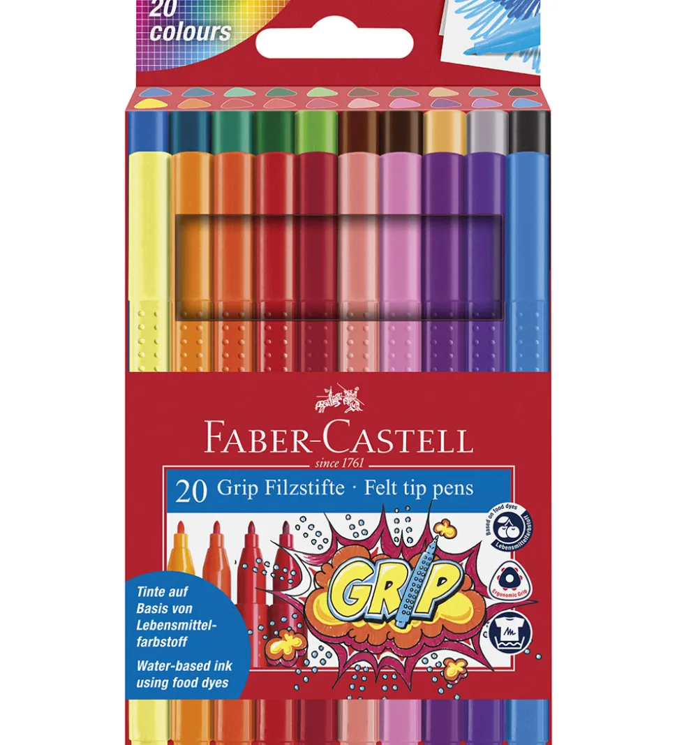 Faber-Castell Tuscher - Grip - 20 stk - Multifarvet