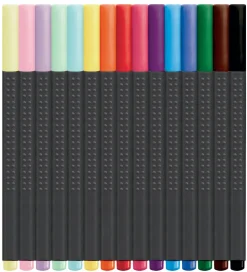 Faber-Castell Tuscher - Grip Finepen - 15 stk. - Multi/Pastel