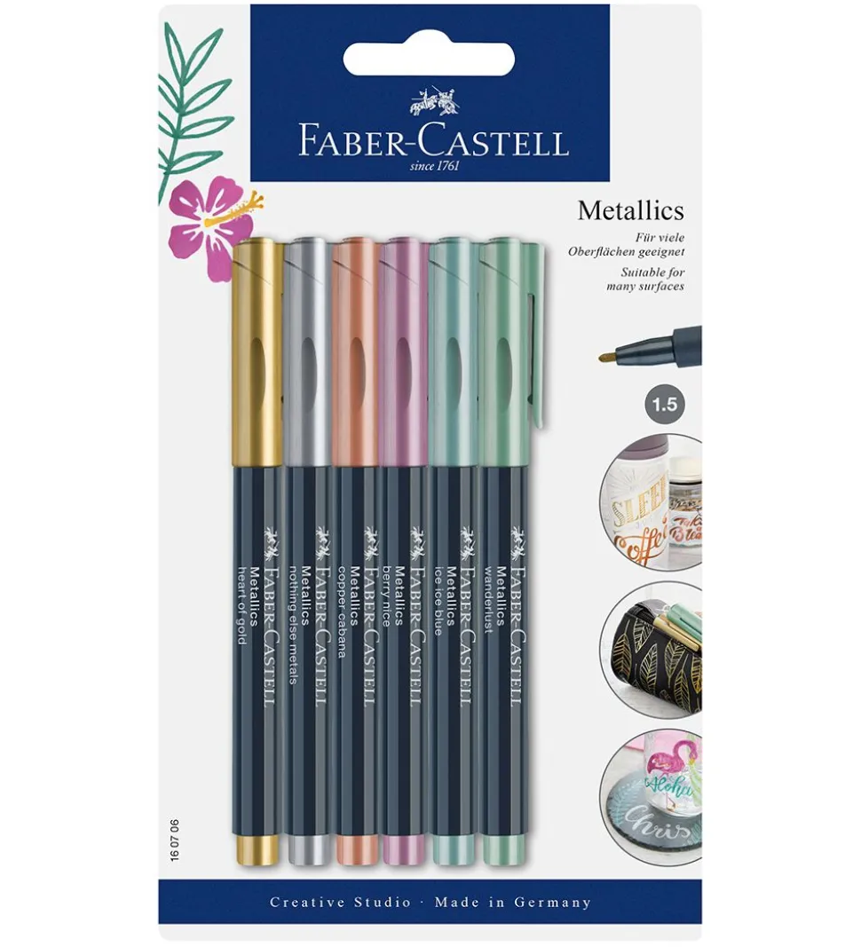 Faber-Castell Tuscher - Metallic Pen - 6 stk - Multifarvet