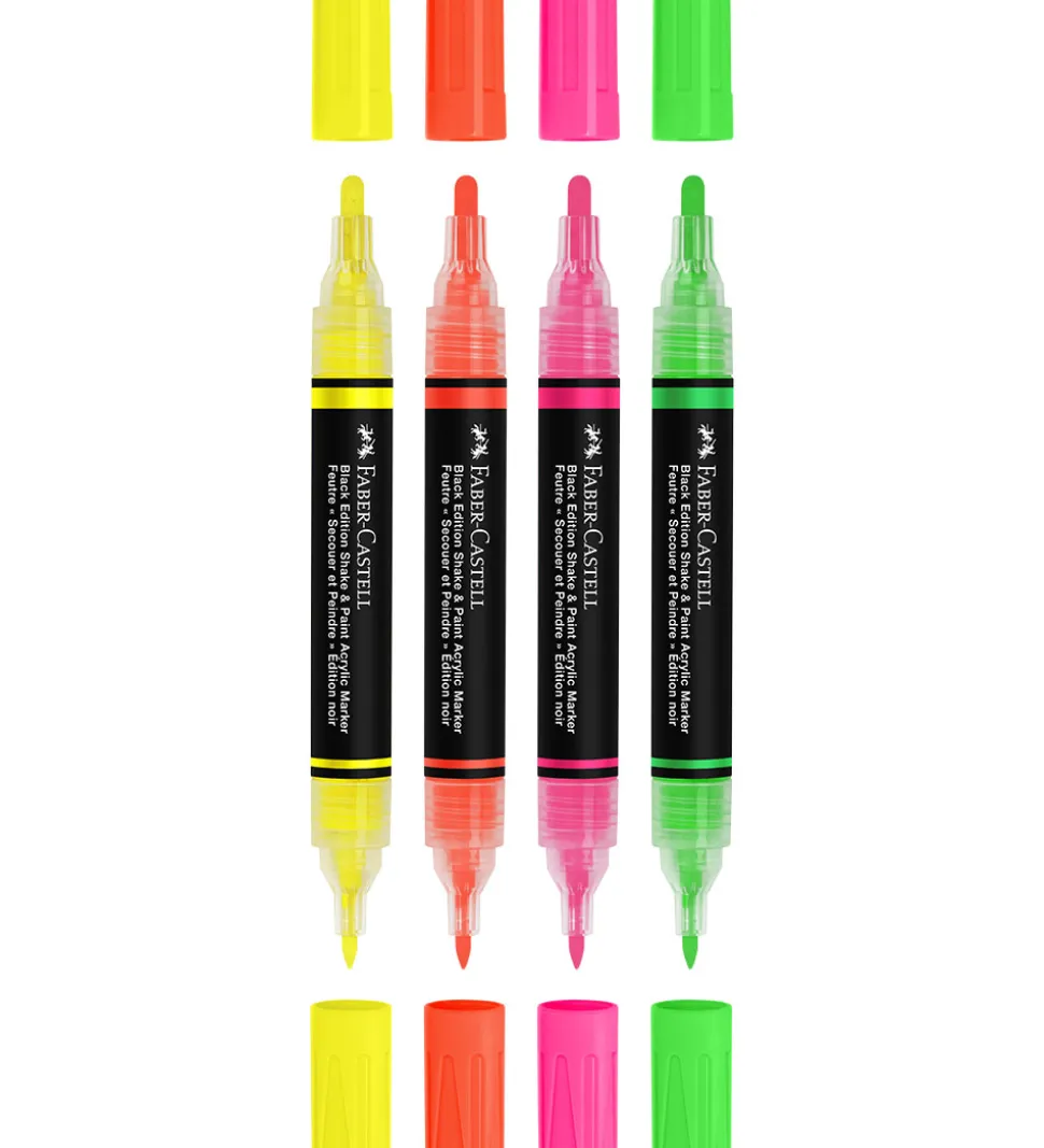 Faber-Castell Tuscher - Shake & Paint Akryl - 4 Stk. - Neon